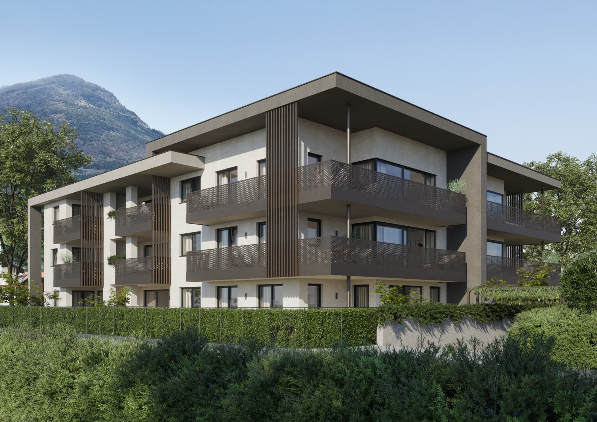 Residence Mina — Außenansicht der Wohnanlage in Goldrain